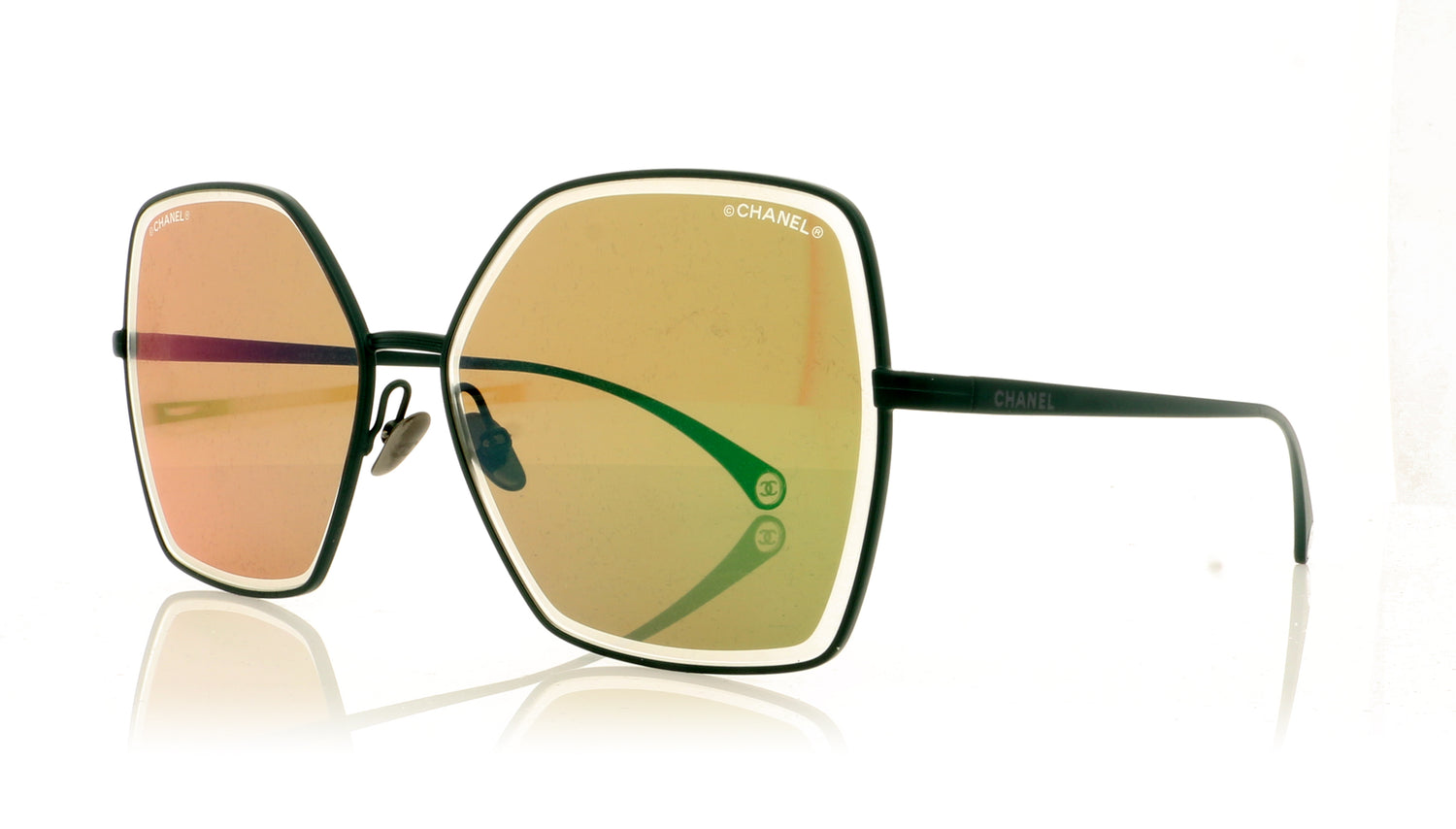 Chanel 0CH4262 Chanel 4262 C478/EC Matte Green Vandome Clear Sunglasses - Angle