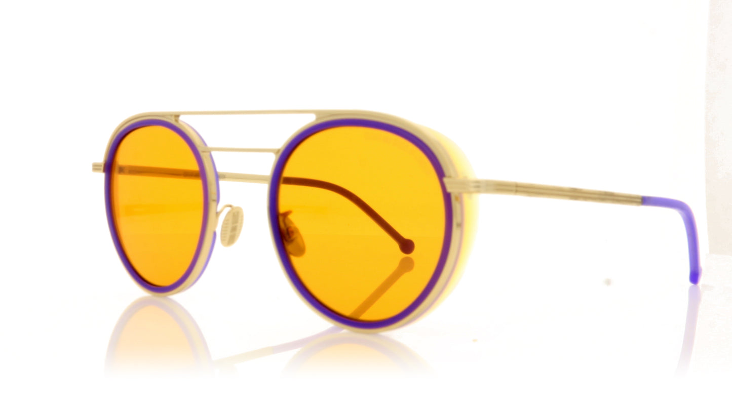 Cutler and Gross 1270 5 Gold Purple Sunglasses - Angle