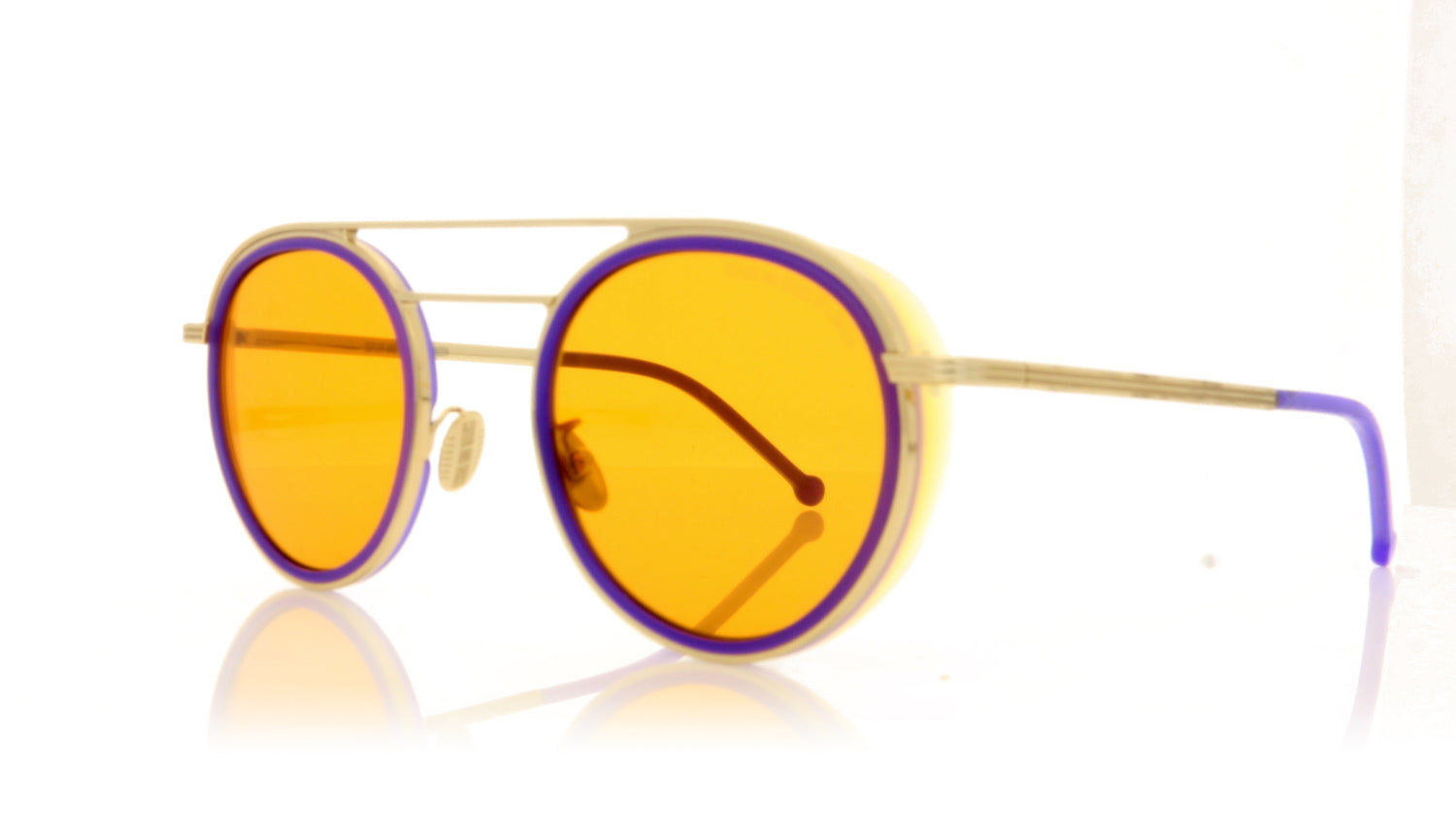Cutler and Gross 1270 5 Gold Purple Sunglasses - Angle