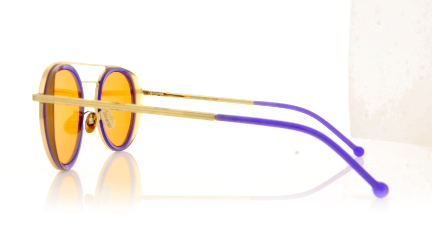 Cutler and Gross 1270 5 Gold Purple Sunglasses - Side