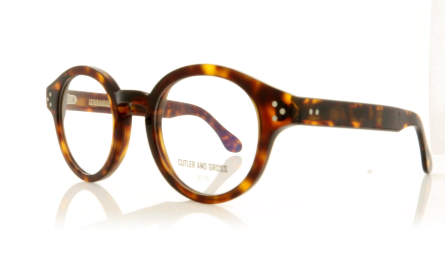 Cutler and Gross 1291 2 Tortoise Glasses - Angle