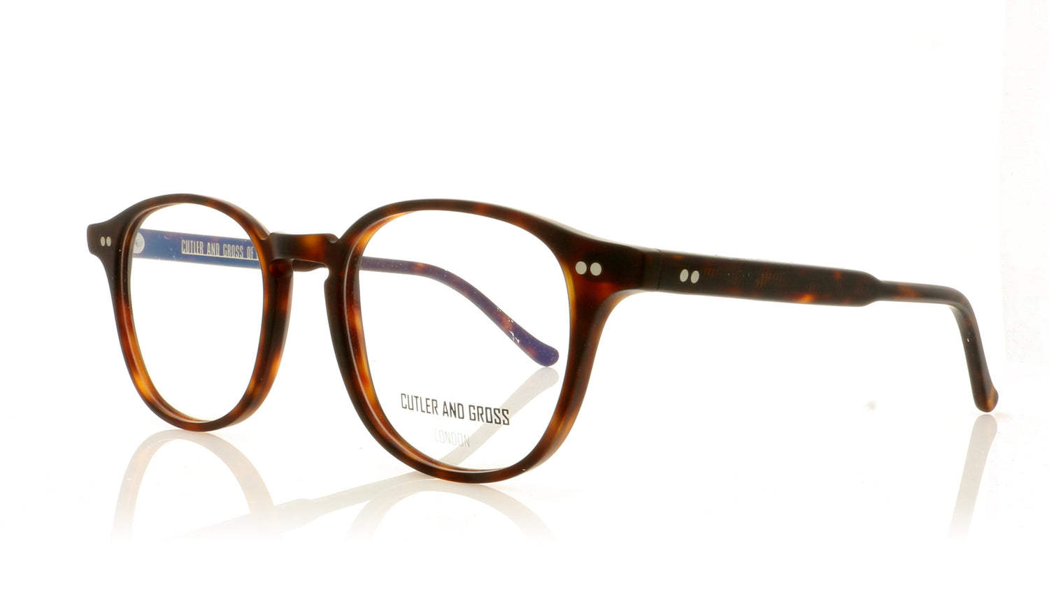 Cutler and Gross CG1312 1 Tortoise Glasses - Angle