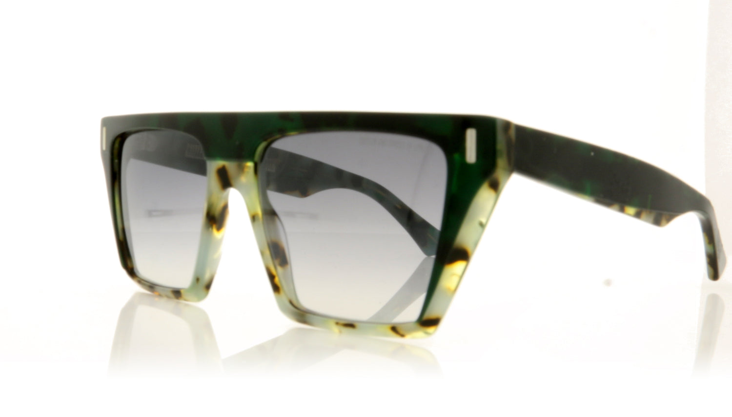 Cutler and Gross 1352 3 Green Tort Sunglasses - Angle