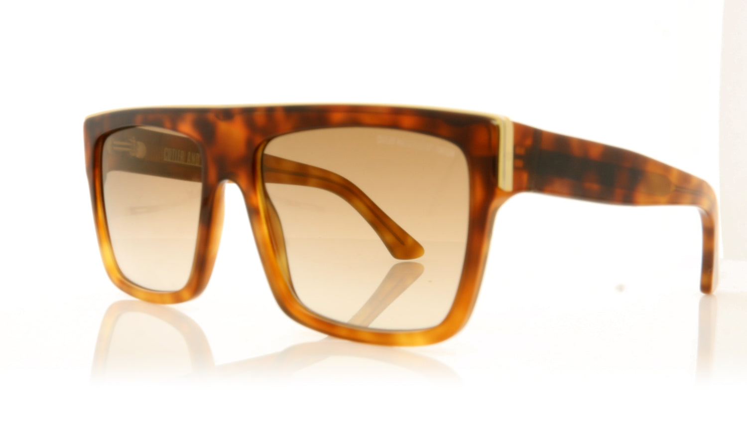 Cutler and Gross 1354 2 Light Tort Sunglasses - Angle