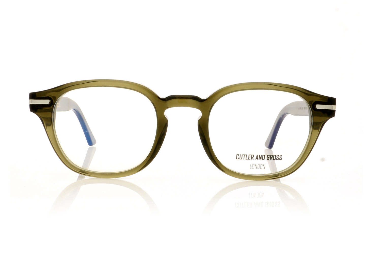 Cutler and Gross CGOP1-356 1356 8 Olive Green Glasses - Front