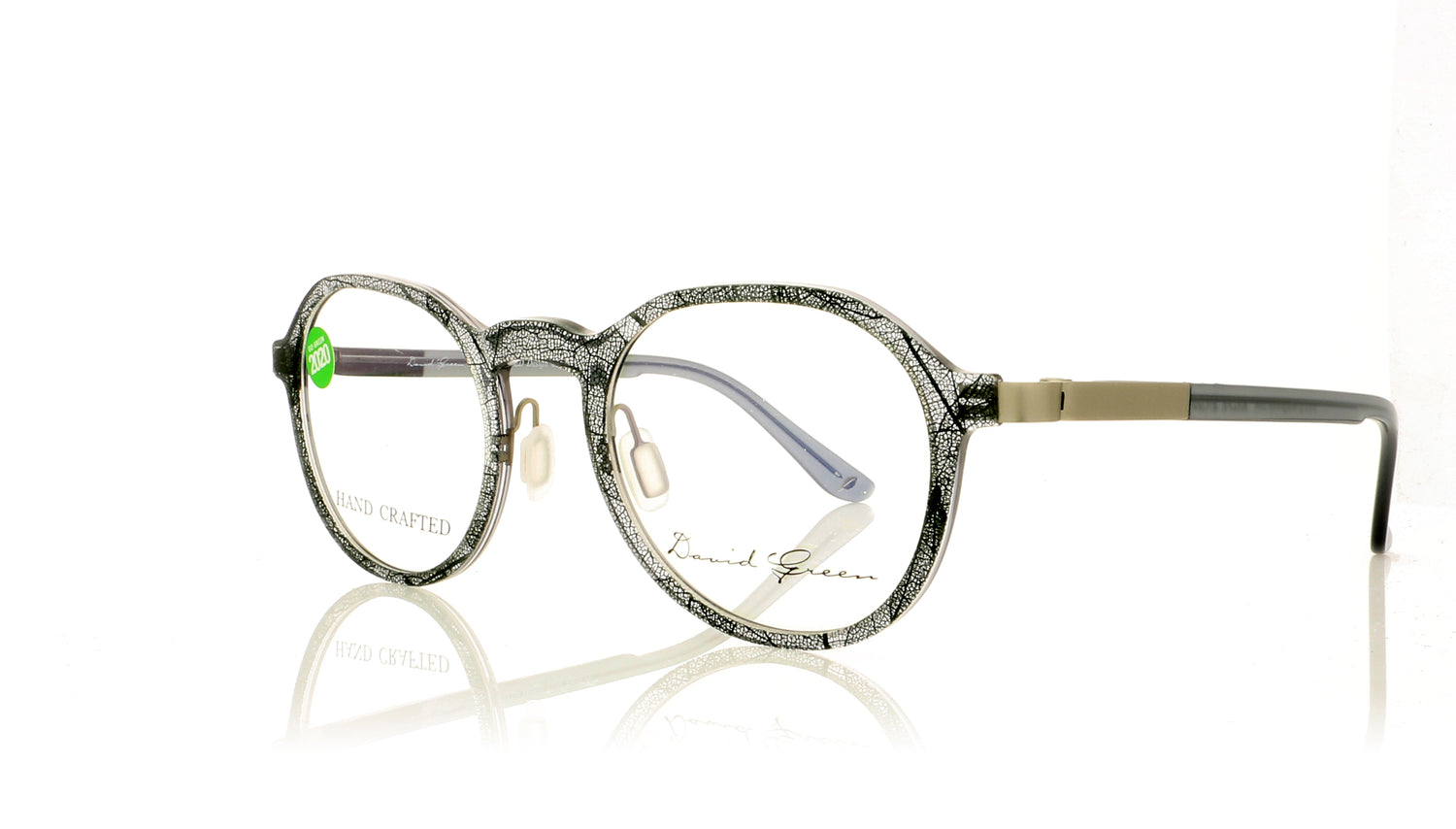 David Green Balfe BF2 Silver Leaf Glasses - Angle