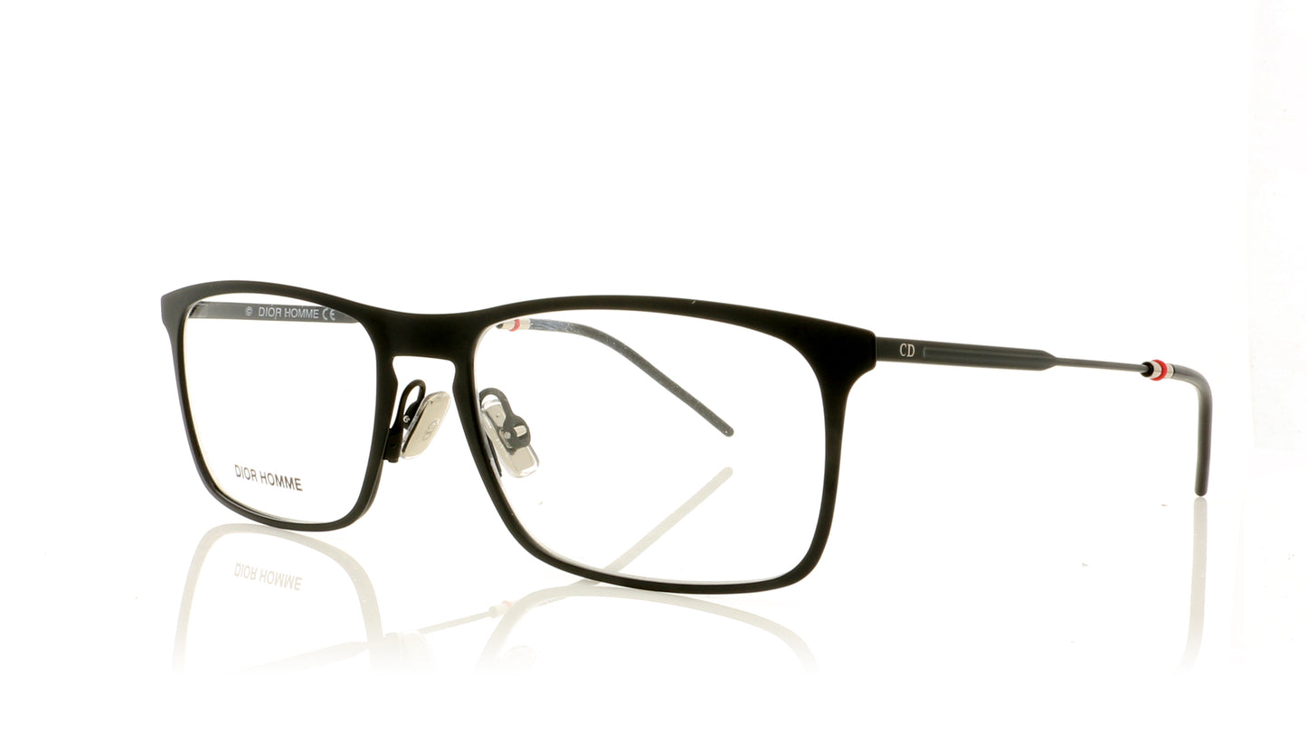 Dior Homme DIOR0235 3 Matt Black Glasses - Angle