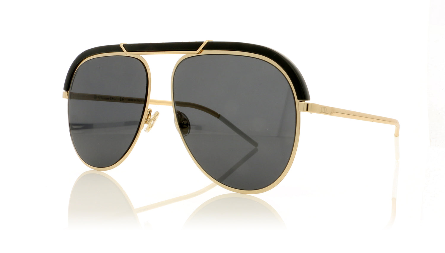 Dior DESERTIC 2M22K Black Gold Sunglasses - Angle