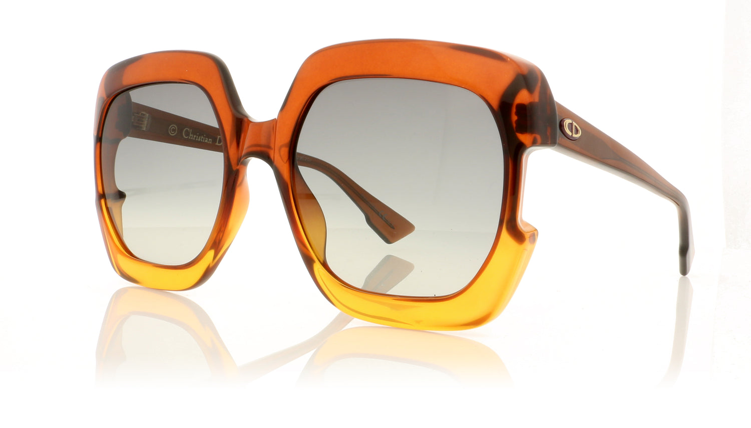 Dior GAIA 12J9O Brown orange Sunglasses - Angle