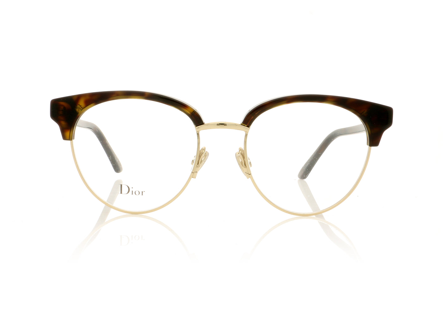Dior Montaigne 58 Dark Havana Gold QUM Glasses - Front