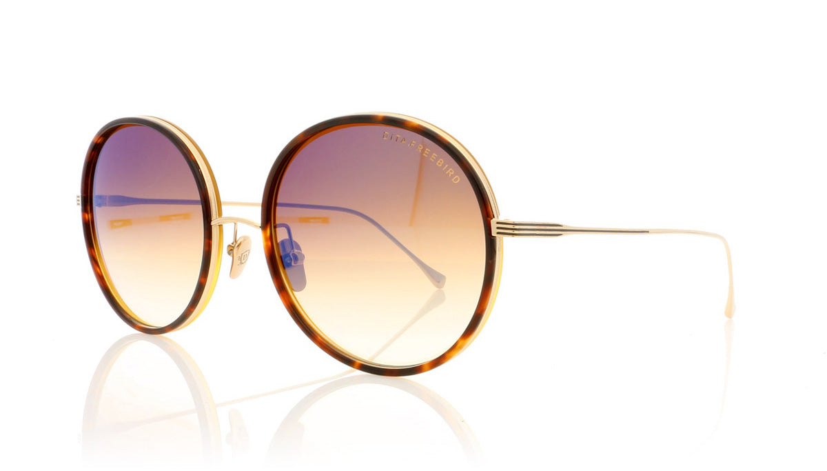DITA Freebird 21012 B Dark Tortoiseshell Sunglasses - Angle