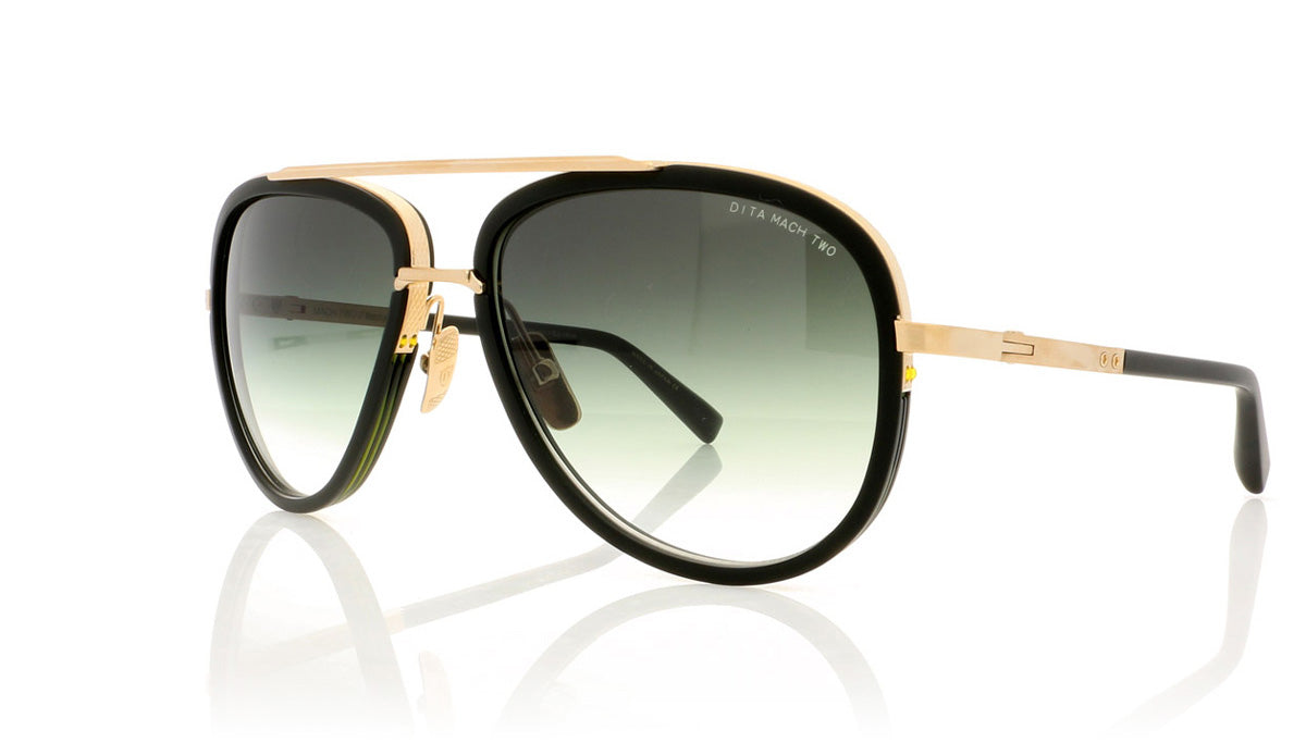 DITA Mach Two DRX-2031 F Mat Black Antique 12K Gld Sunglasses - Angle