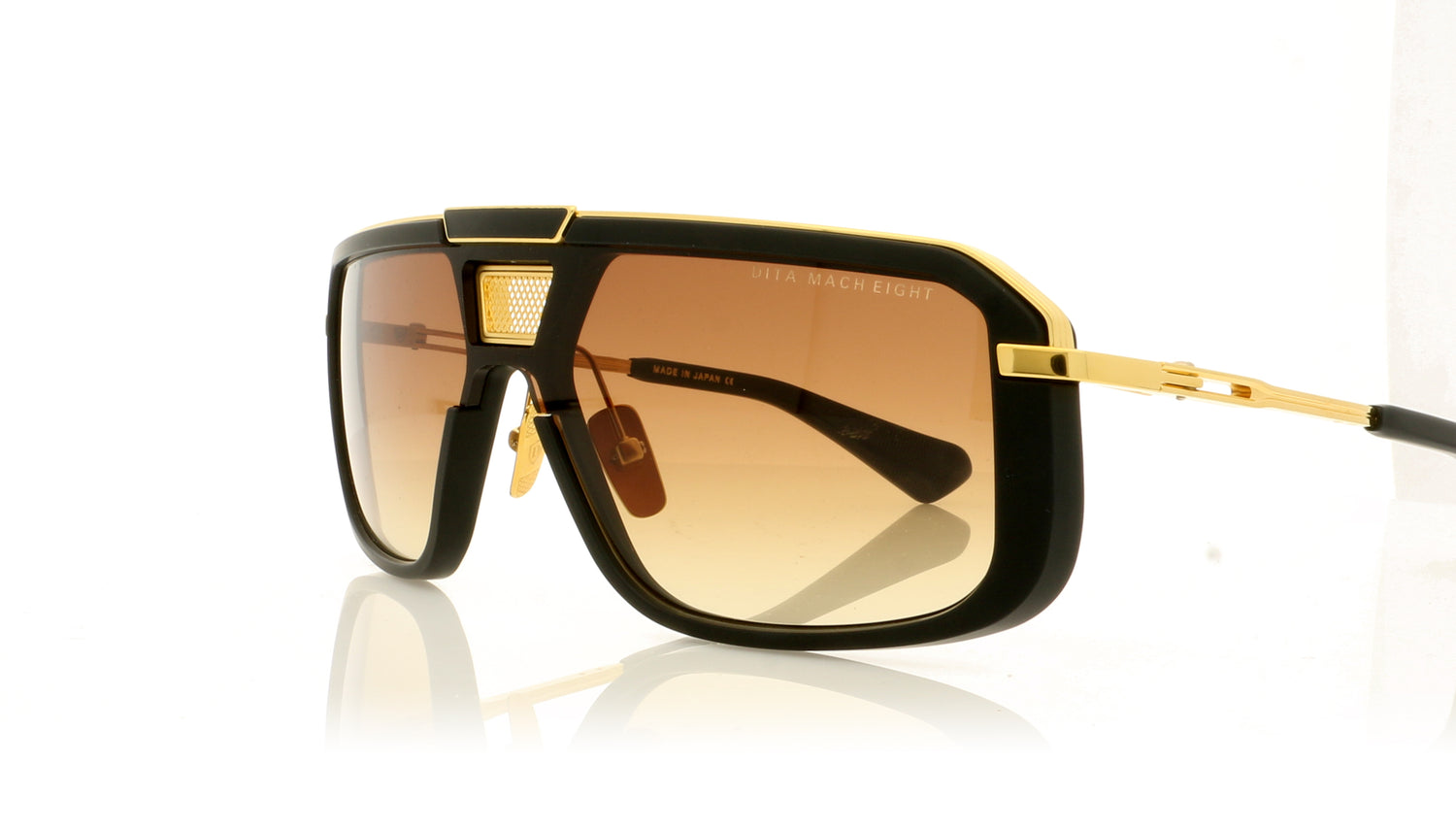 DITA Mach-Eight DTS400 MTB/YG Matte Black-Yellow Gold Sunglasses - Angle