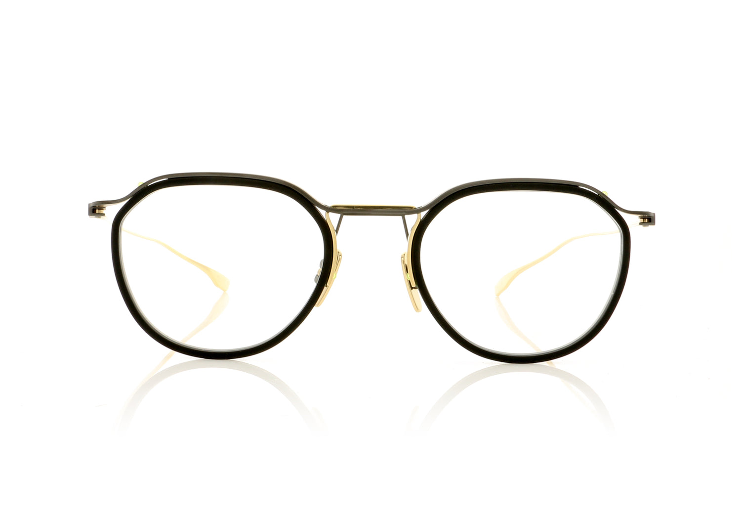 DITA Schema-Two Black Iron-Gold 2 Glasses - Front