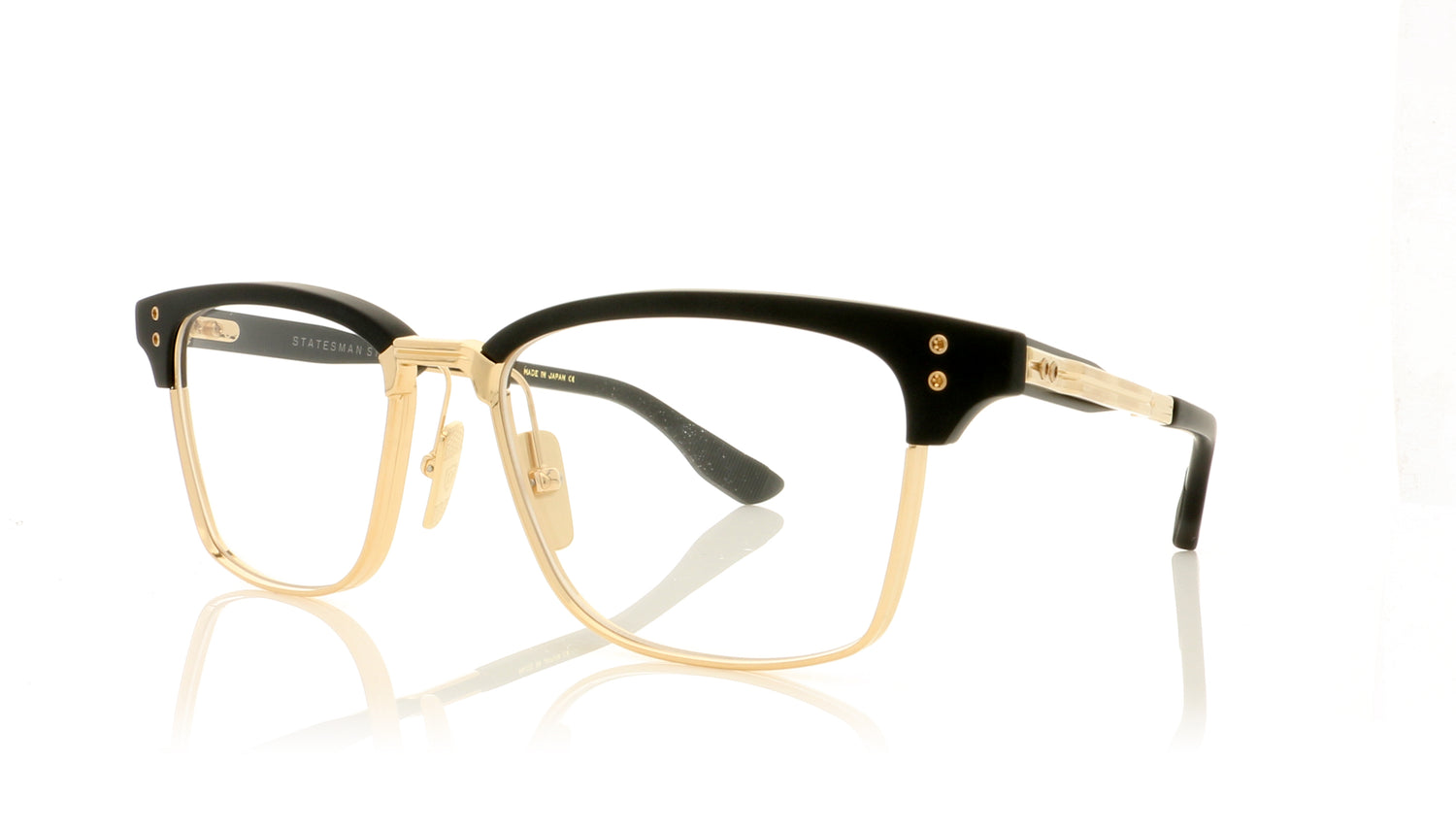 DITA Statesman Six 2 Matte Black-White Gold Glasses - Angle