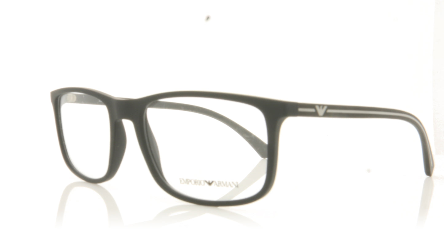 Emporio Armani 0EA3135 5063 Black Rubber Glasses - Angle