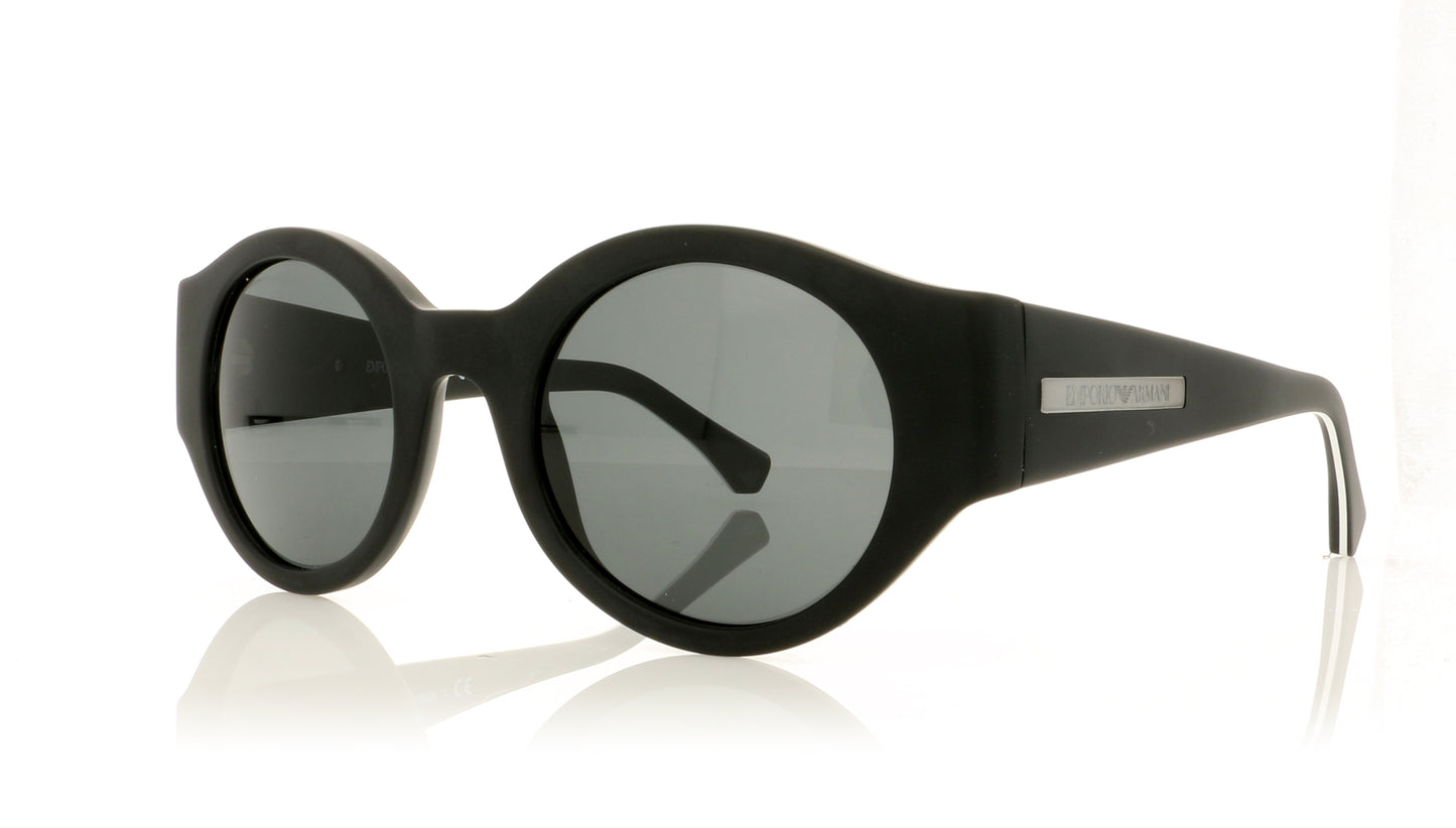 Emporio Armani EA4044 5364/87 Matt Black and White Sunglasses - Angle