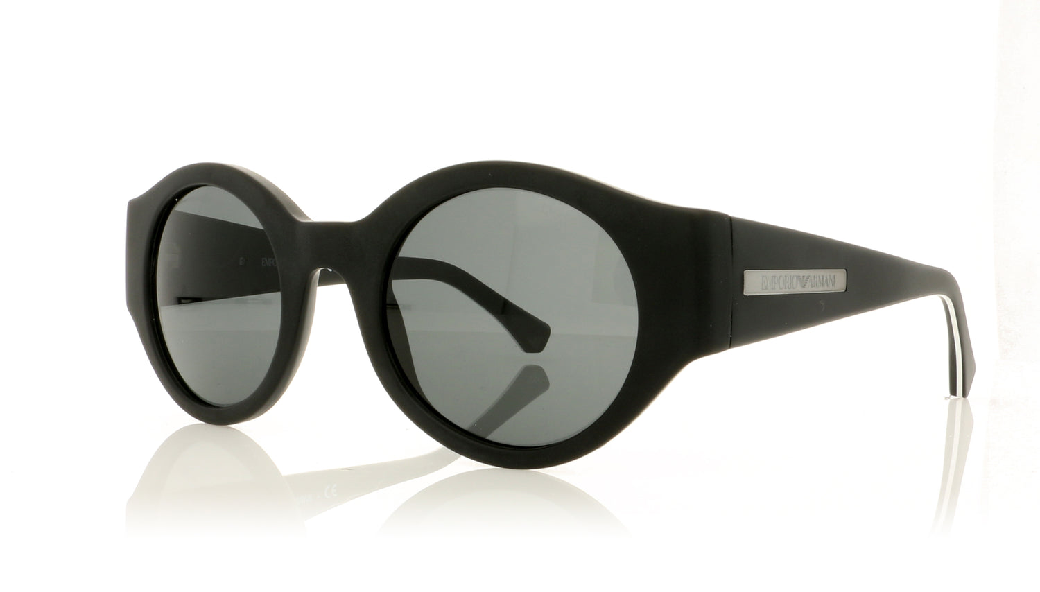 Emporio Armani EA4044 5364/87 Matt Black and White Sunglasses - Angle