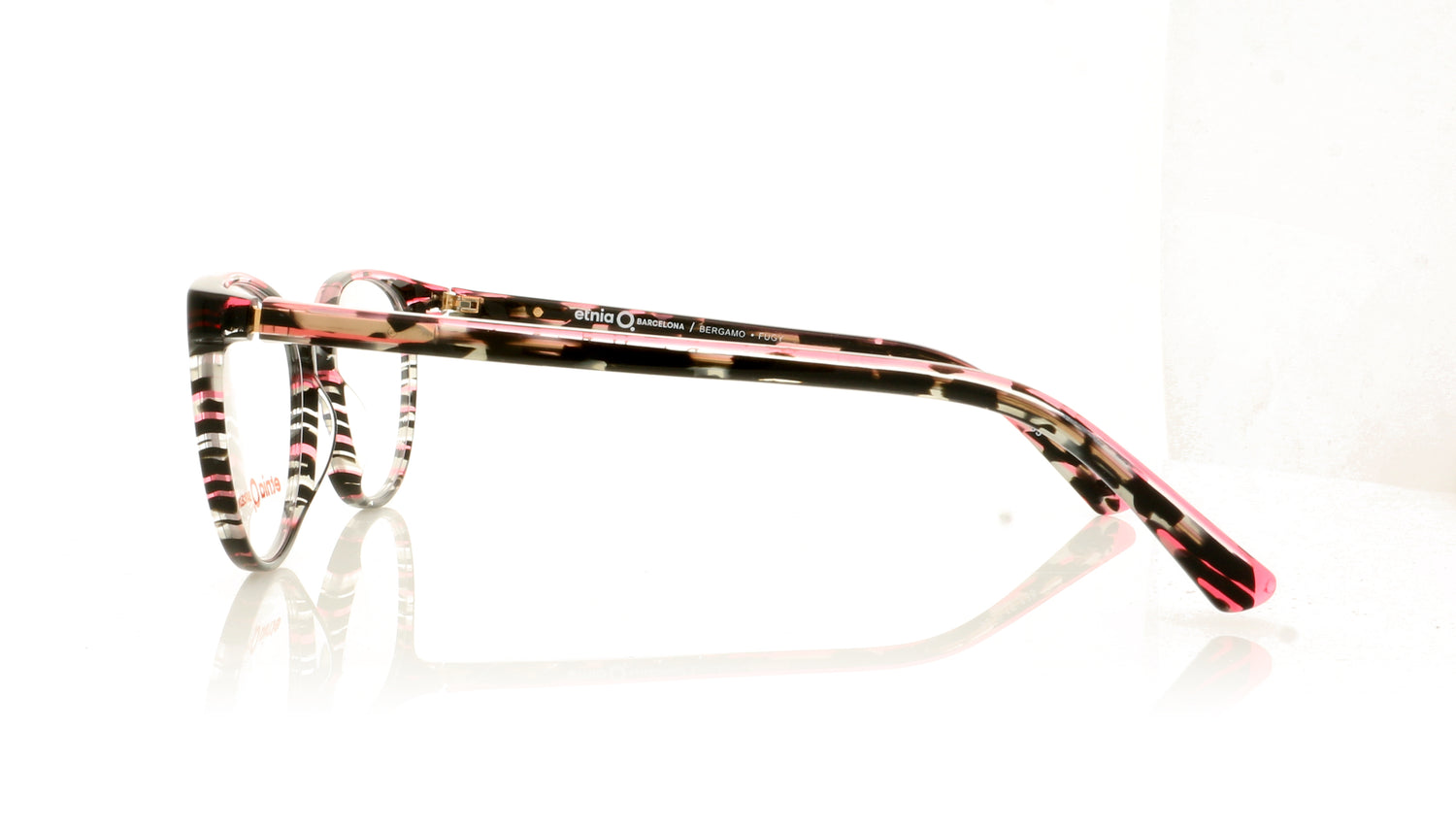 Etnia Barcelona Bergamo FUGY Pink Grey Tortoise Glasses - Side