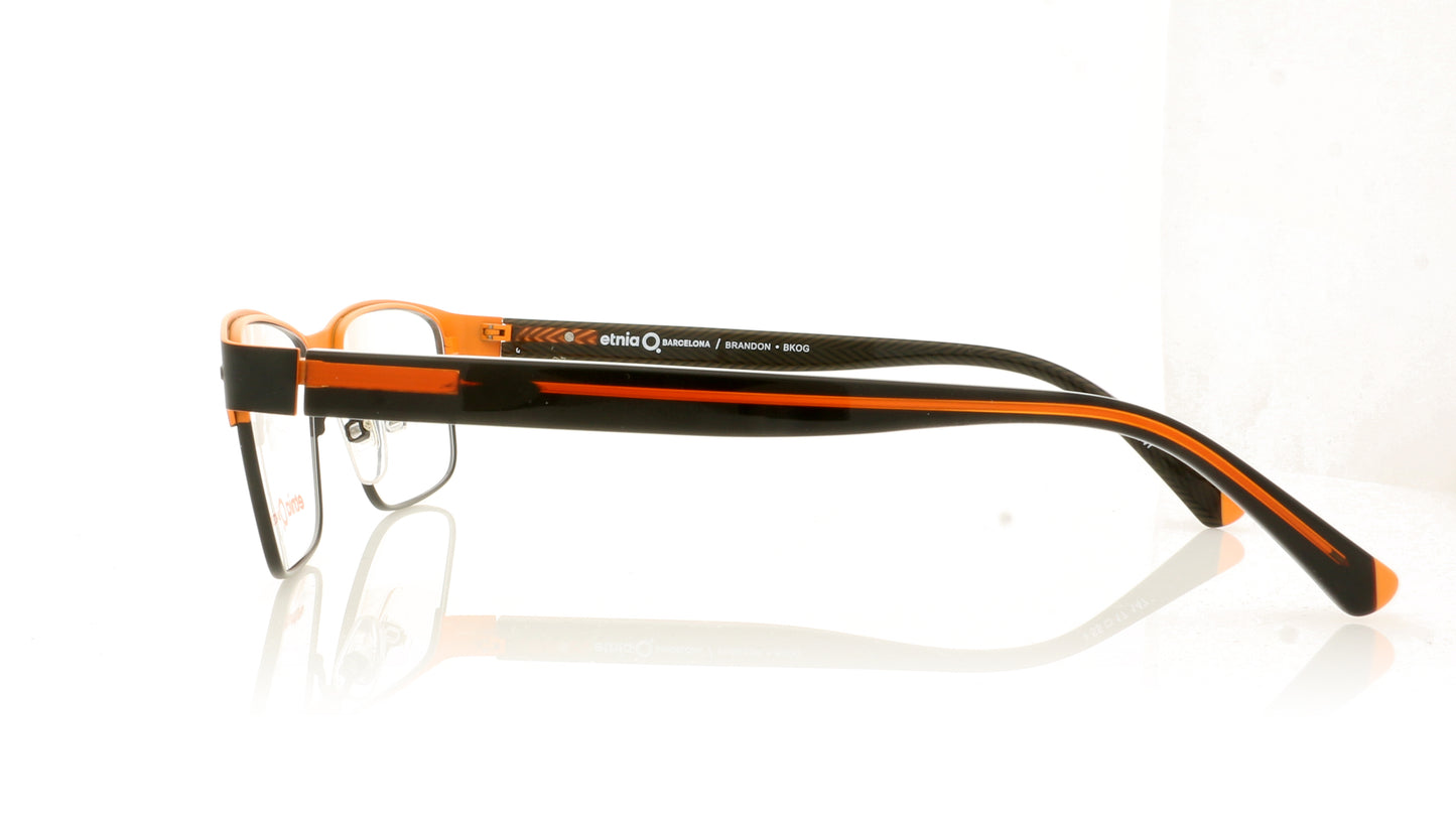 Etnia Barcelona Brandon BKOG Black Orange Glasses - Side