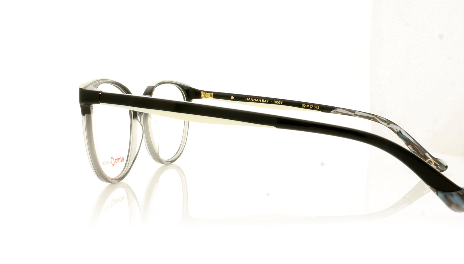 Etnia Barcelona Hannah BKGY Black Grey Glasses - Side