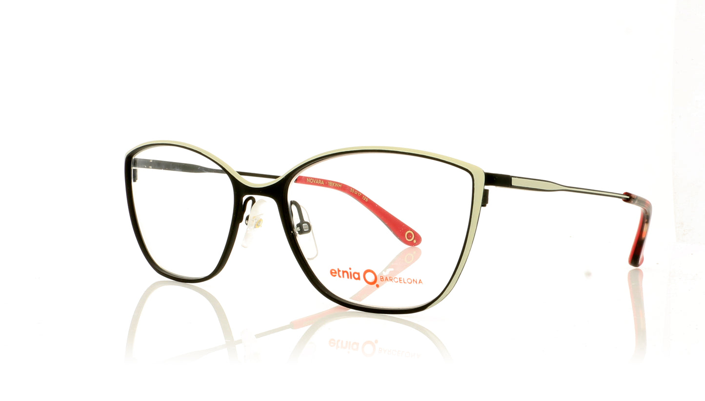 Etnia Barcelona Novara BKWH Black Glasses - Angle