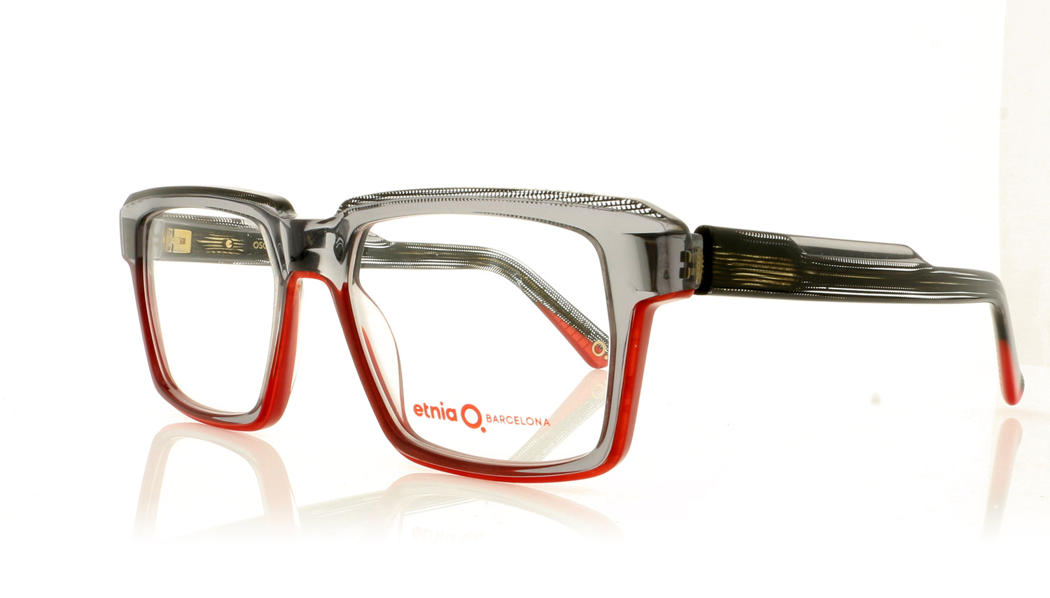 Etnia Barcelona Oscar BKRD Black Red Glasses - Angle