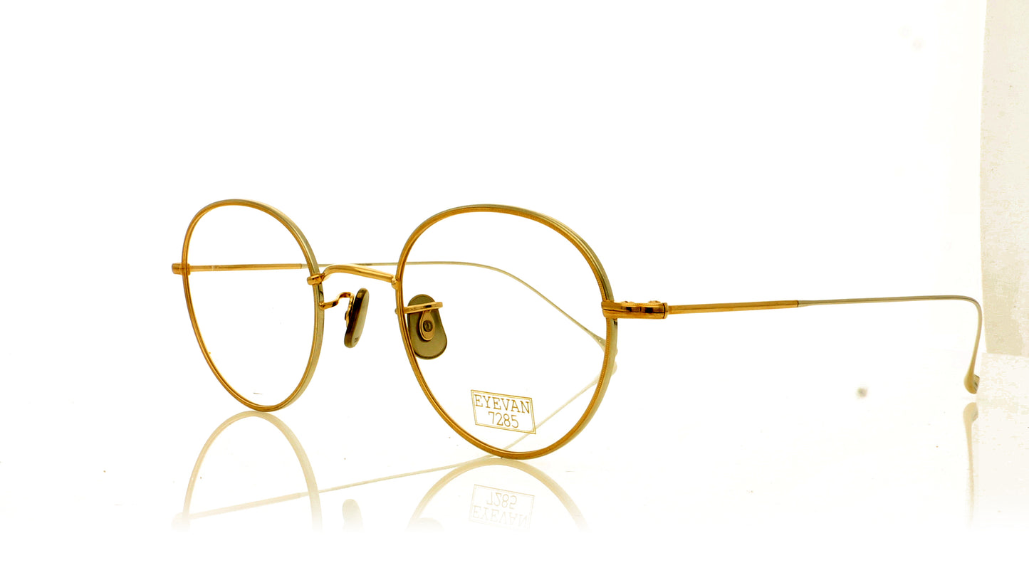 Eyevan 7285 152 GLD Gold Glasses - Angle