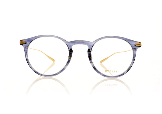 Eyevan 7285 Bliss DSEA Transparent Grey Blue Glasses - Front