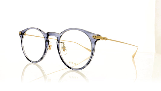 Eyevan 7285 Bliss DSEA Transparent Grey Blue Glasses - Angle