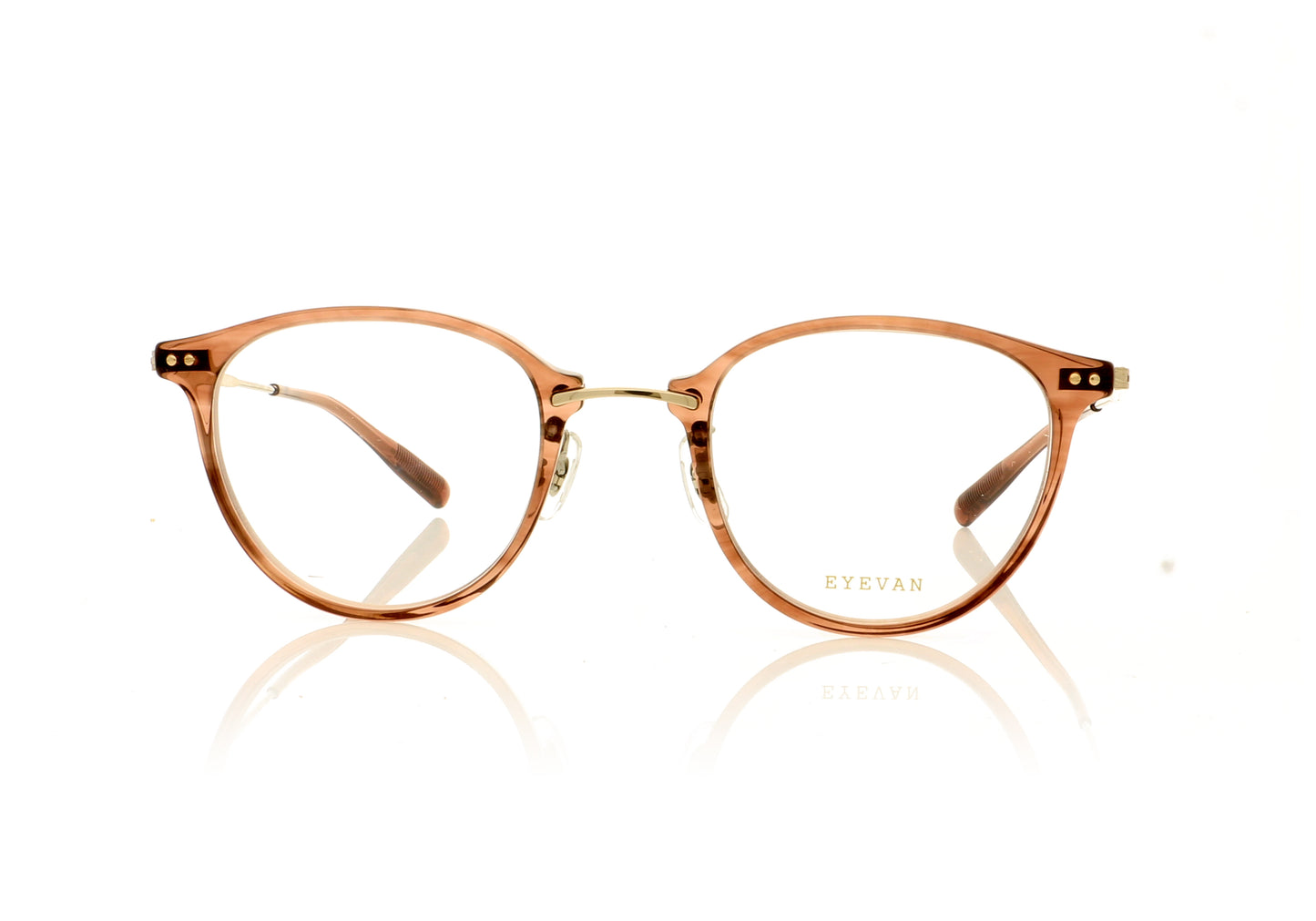 Eyevan 7285 Hansa CB Crystal Brown Glasses - Front