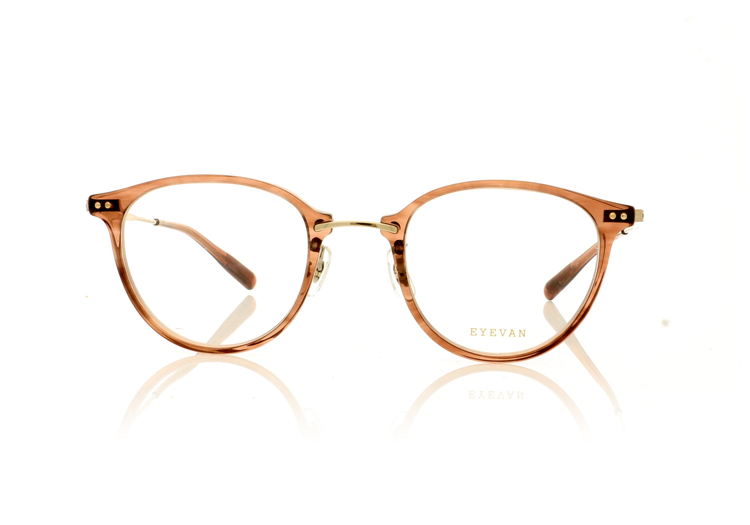 Eyevan 7285 Hansa CB Crystal Brown Glasses - Front