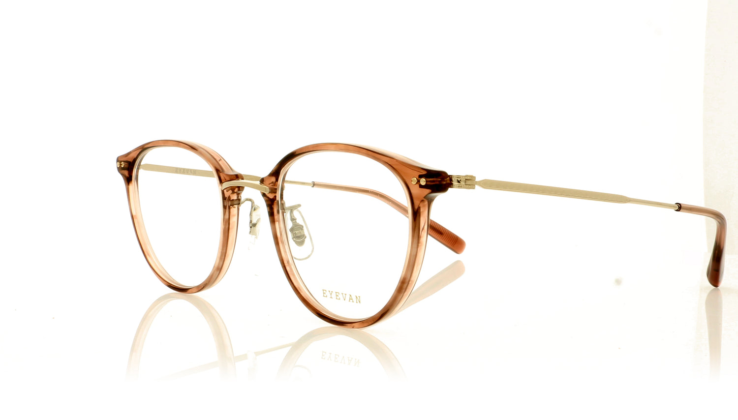 Eyevan 7285 Hansa CB Crystal Brown Glasses - Angle