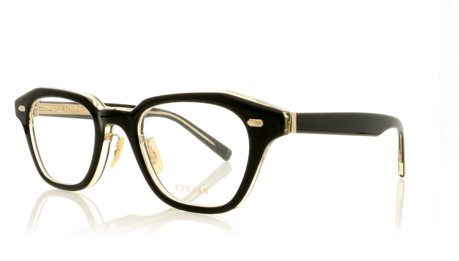 Eyevan 7285 Laszlo PBKLLT Black Glasses - Angle