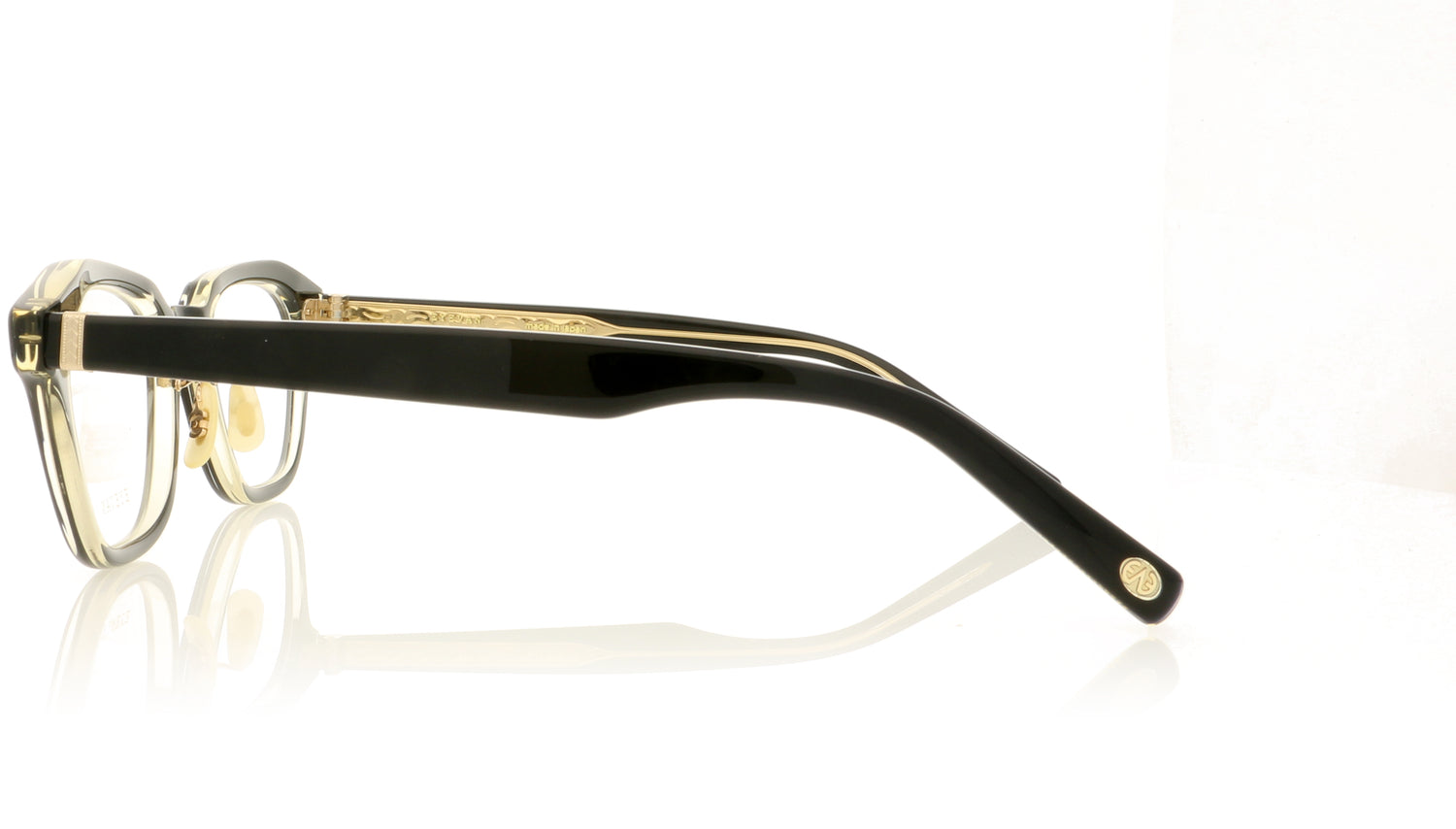 Eyevan 7285 Laszlo PBKLLT Black Glasses - Side
