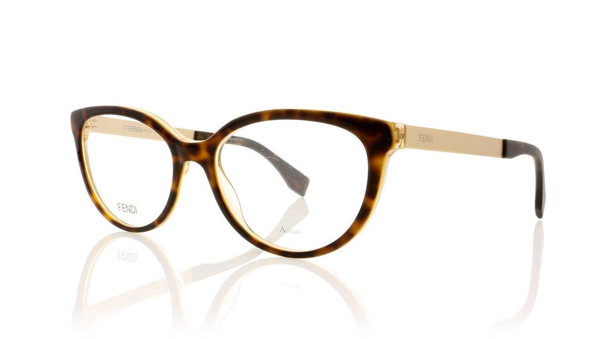 Fendi FF 0079 DVO Havana Gold Glasses - Angle