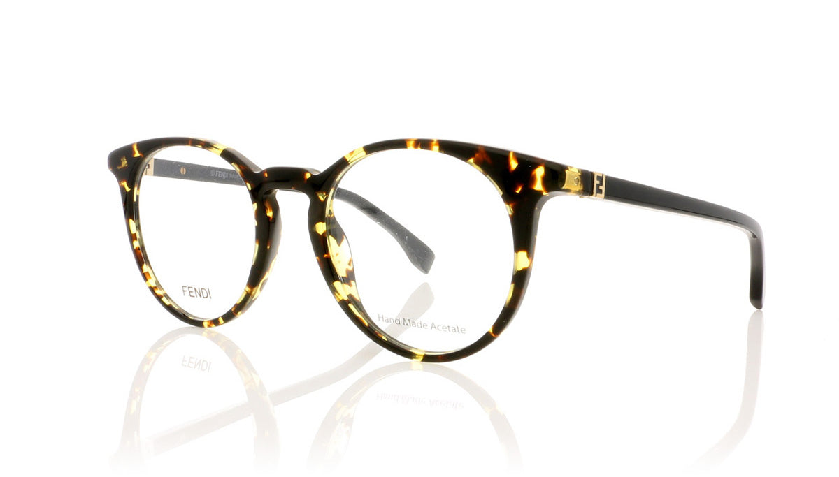 Fendi FF 0112 H1U Yellow Spotted Havana Glasses - Angle