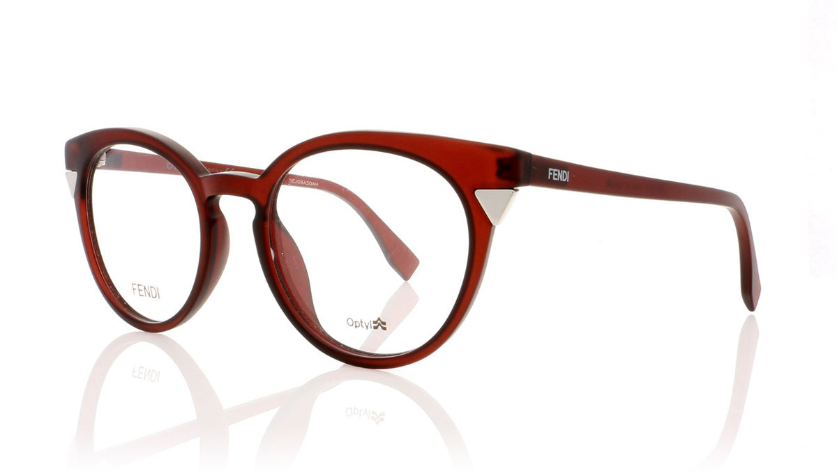 Fendi FF0127 MQN Matte Burgundy Glasses - Angle