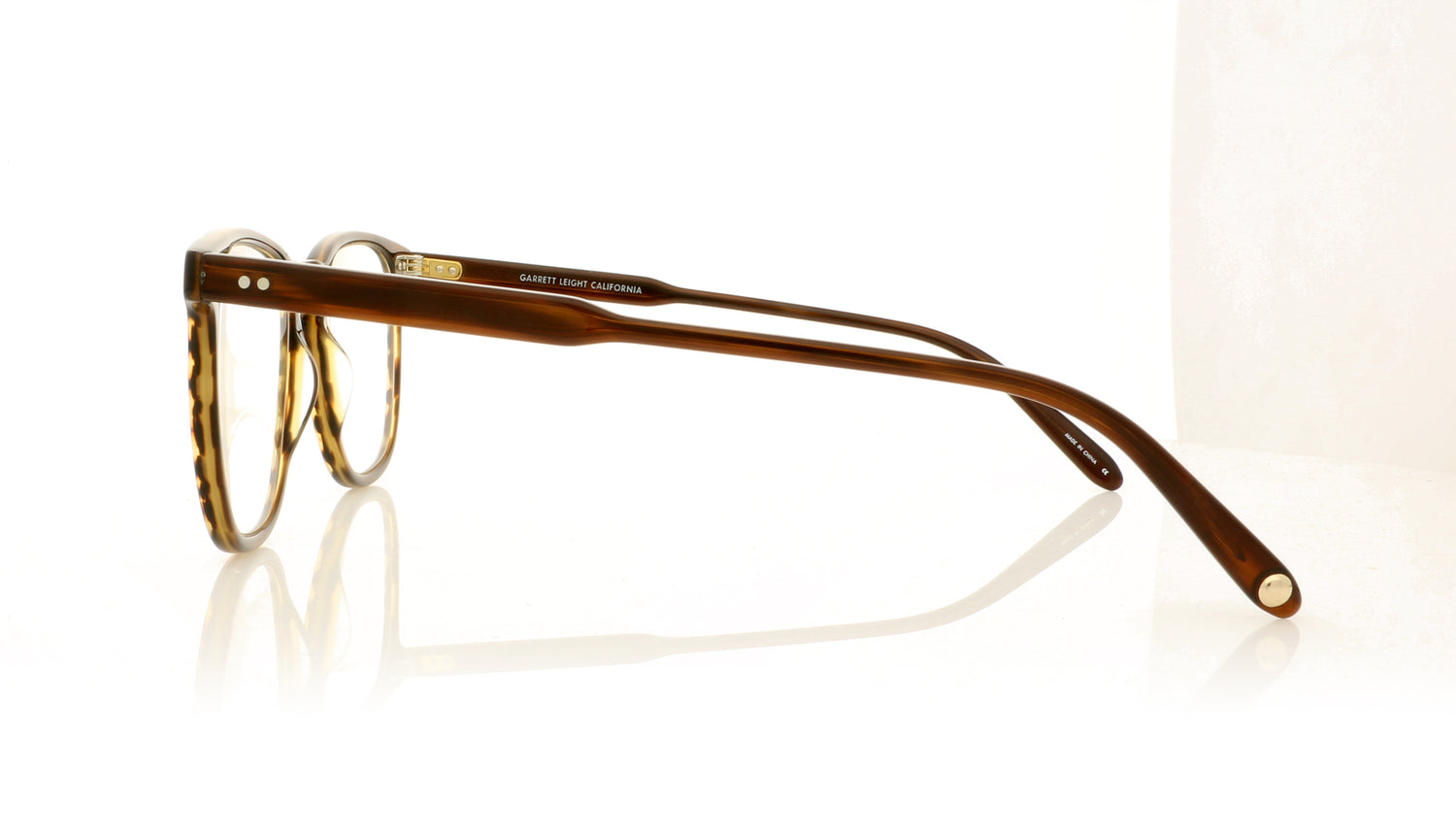Garrett Leight Brooks 1002 BRT Brandy Tortoise Glasses - Side