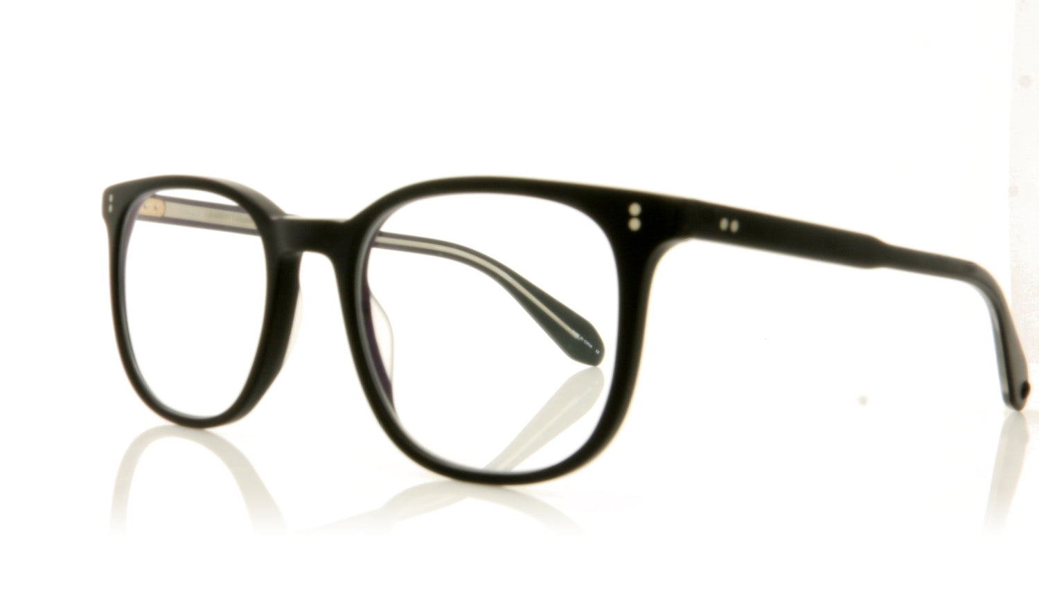 Garrett Leight Bentley 1036 MBK Matte Black Glasses - Angle