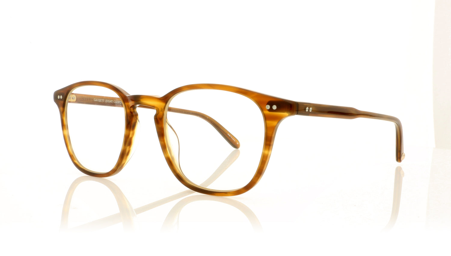 Garrett Leight Clark 1049 DB Demi Blonde Glasses - Angle