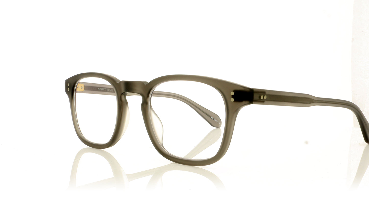 Garrett Leight Thornton 1067 MGCR Matte Grey Crystal Glasses - Angle