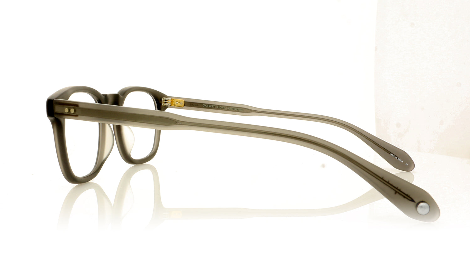Garrett Leight Thornton 1067 MGCR Matte Grey Crystal Glasses - Side