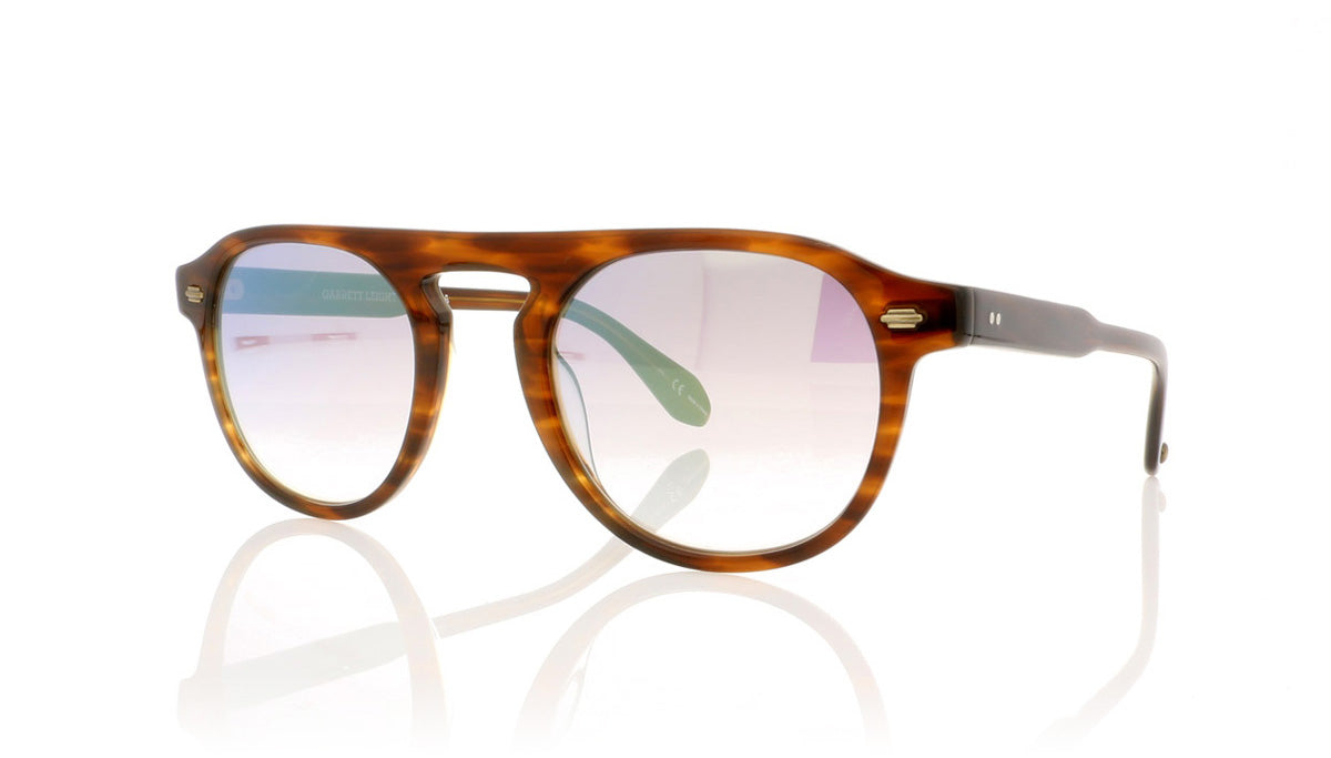 Garrett Leight Harding 2006 BRT/GLM Brandy Tortoise Sunglasses - Angle