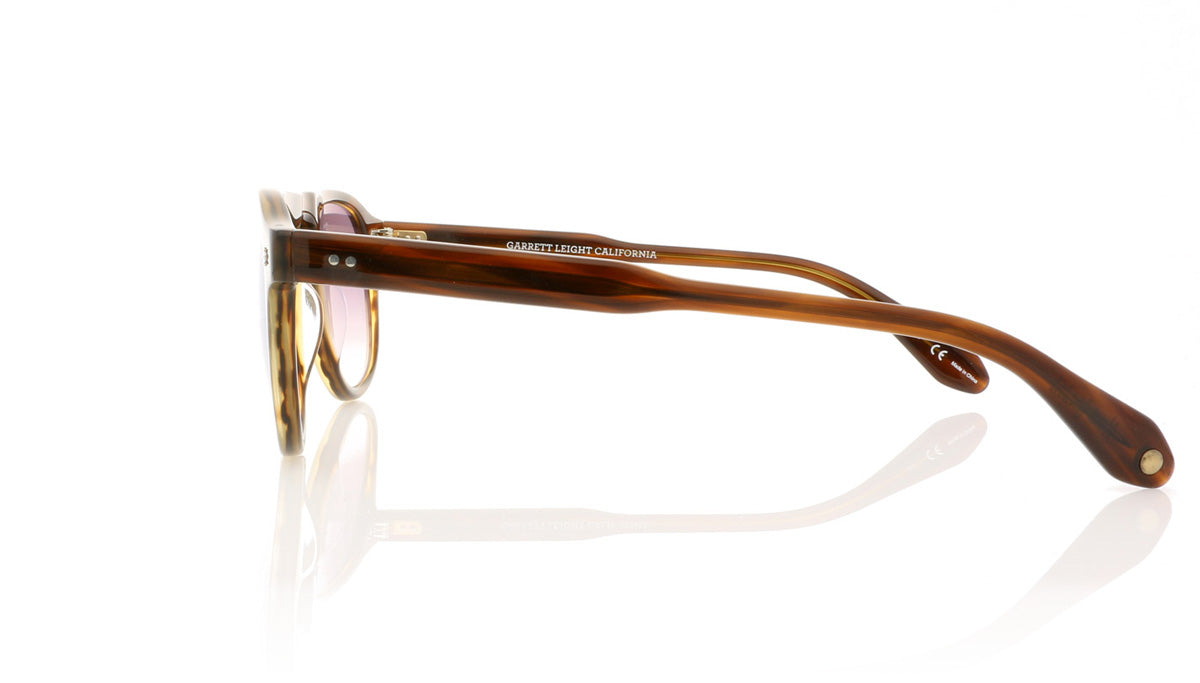 Garrett Leight Harding 2006 BRT/GLM Brandy Tortoise Sunglasses - Side