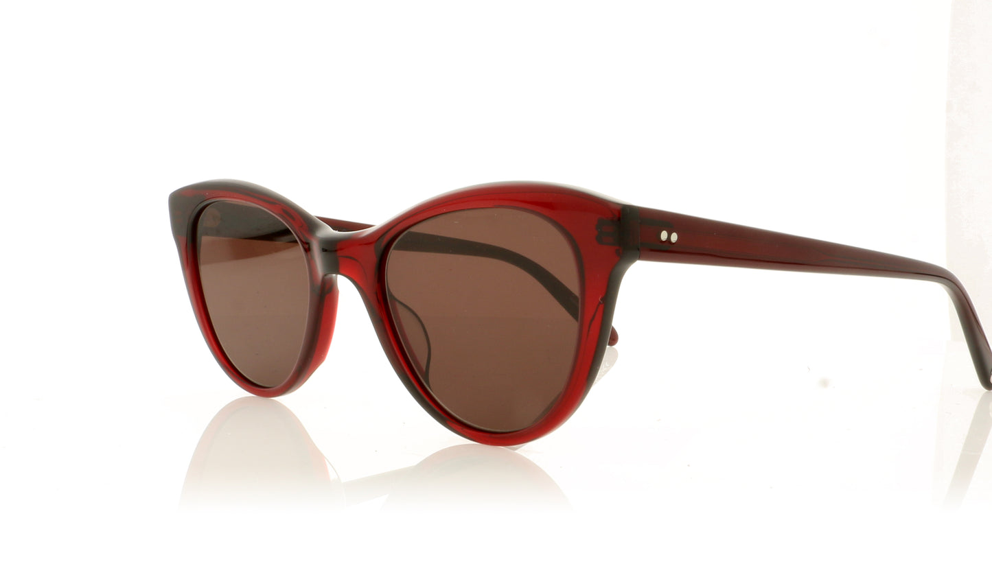 Garrett Leight Clare V 2053 MER Merlot Burgundy Sunglasses - Angle