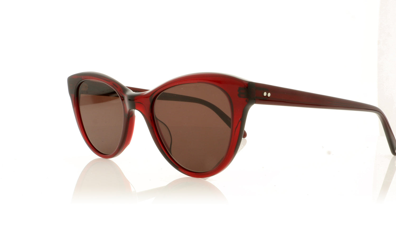 Garrett Leight Clare V 2053 MER Merlot Burgundy Sunglasses - Angle