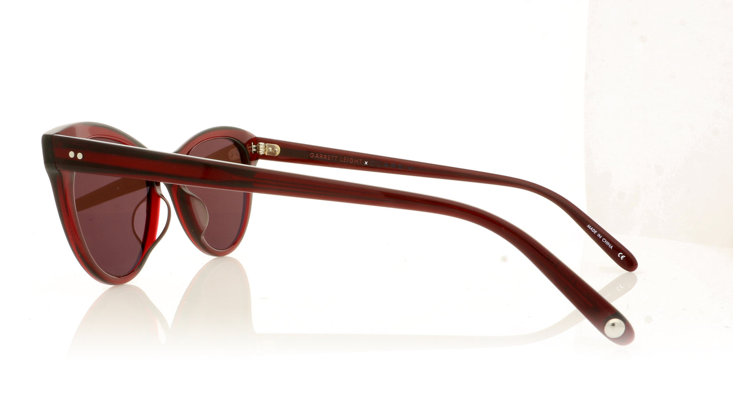 Garrett Leight Clare V 2053 MER Merlot Burgundy Sunglasses - Side