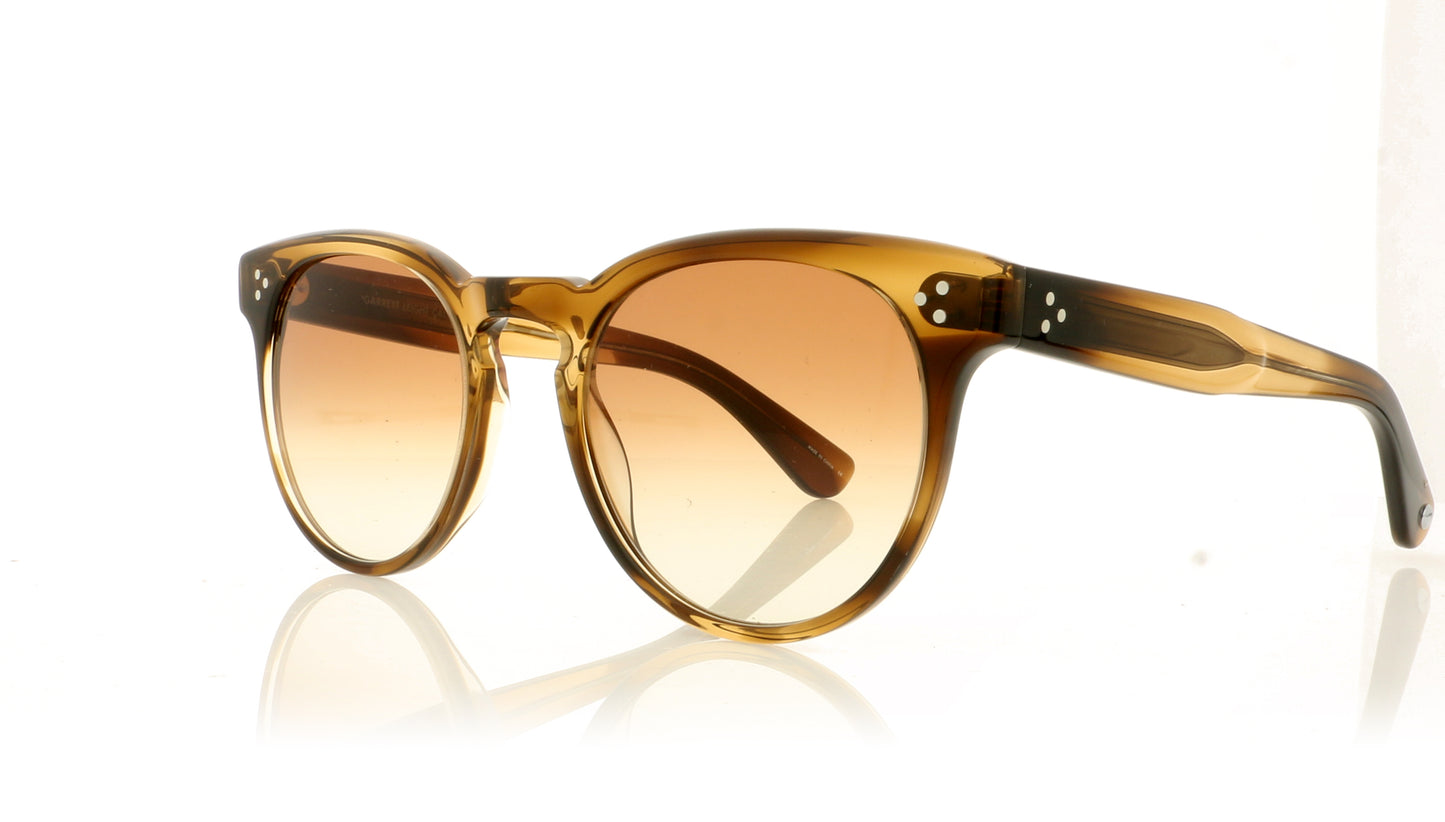 Garrett Leight Boccaccio 2072 KHT/YBG Khaki Tortoise Sunglasses - Angle