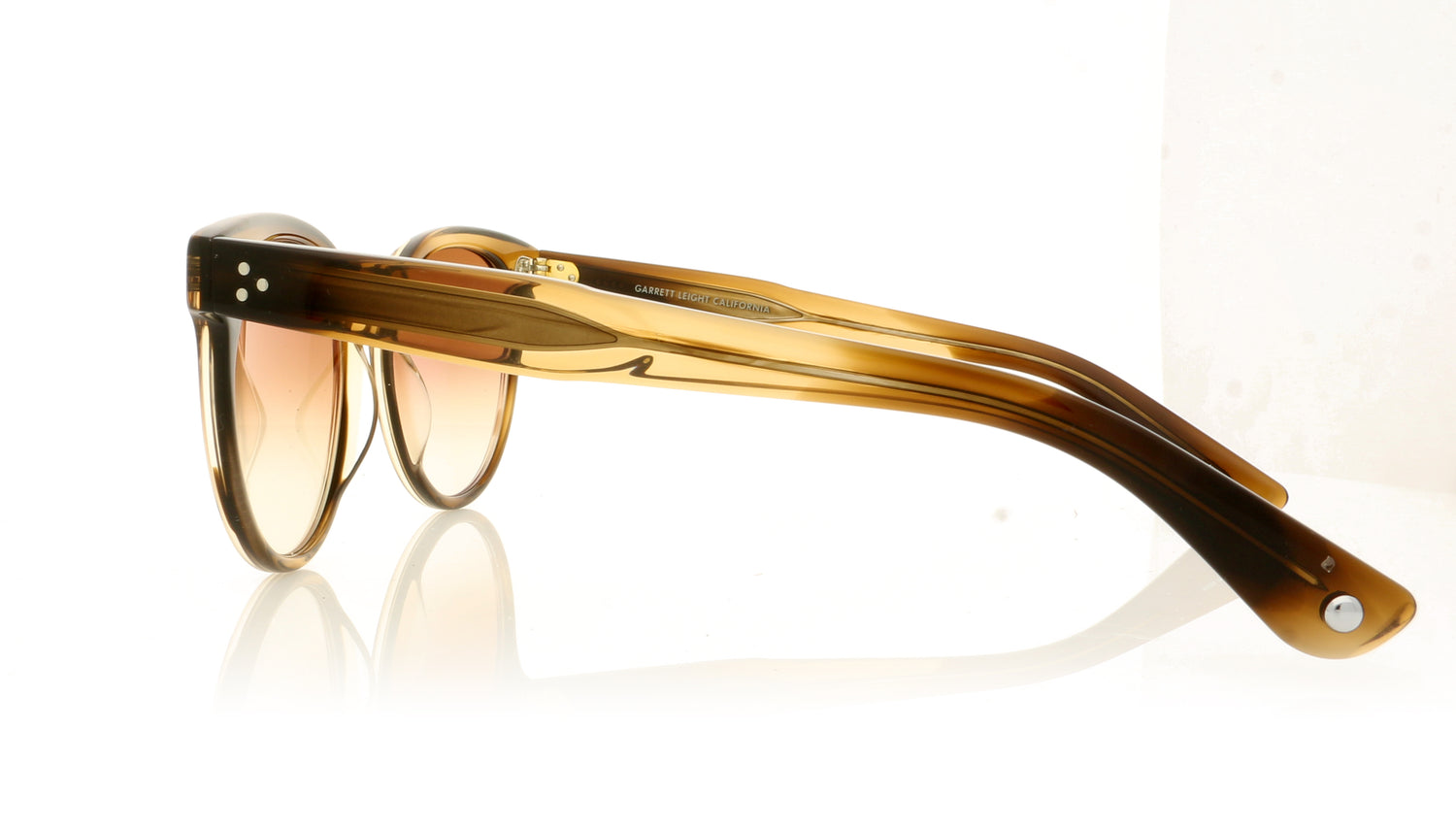 Garrett Leight Boccaccio 2072 KHT/YBG Khaki Tortoise Sunglasses - Side